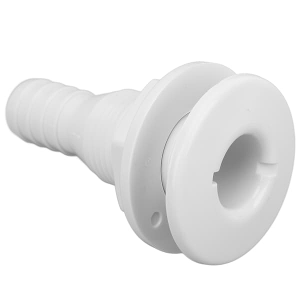 Boat Through Hull Connector 3/4in ABS Plastic Hose Fitting Accessories Drain Outlet White