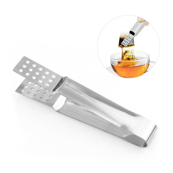 2 stk rustfrit stål tepose pincet tepose klemmer med huller tepose tang