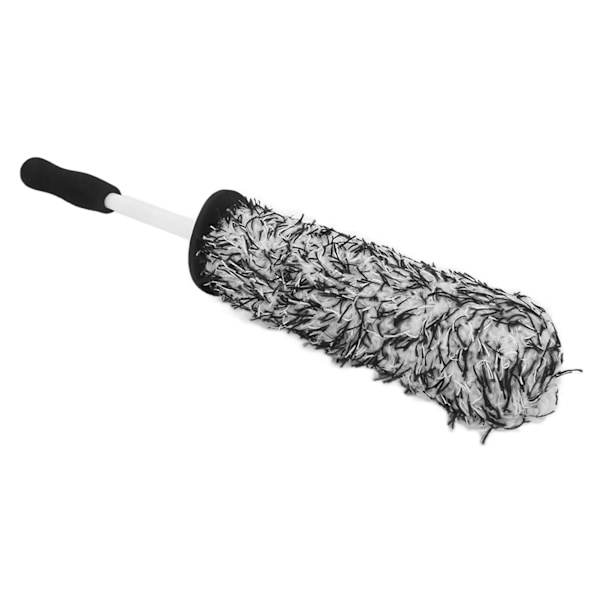 Bilhjul Däckrengöringsborste Mikrofiber Mjuk Multifunktion Lång räckvidd för avgasstötfångare Stänkskydd Grå Vit