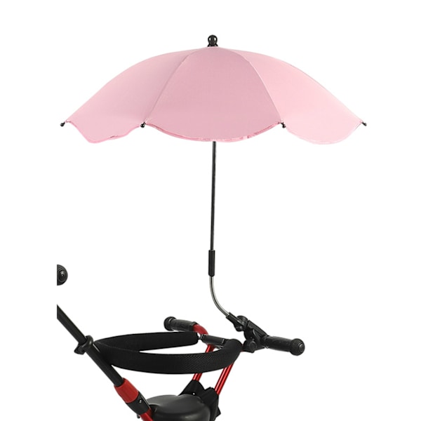 Barnvagn Paraply UV-skydd 360 grader Justerbar Automatisk Vattentät Bärbar Barnvagn Solskydd Rosa