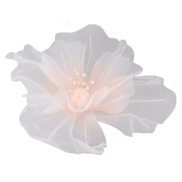 Gazeblomme 19,7 tommer i diameter Bløde lyse farver Lys genanvendelig håndlavet organza blomst til bryllupsfotografering Familie Rosa