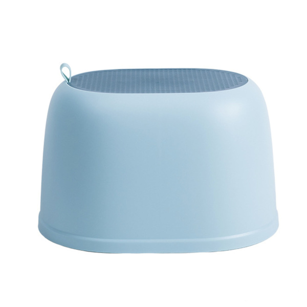 Portable Bathroom Non-slip Stool Household PP Plastic Stackable Stool for Children Stool Light Blue