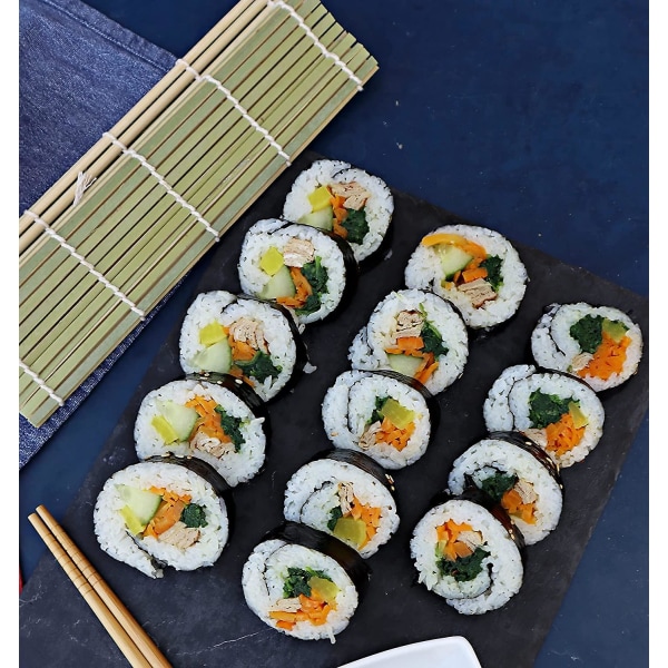 Sushi Rullesæt 4 stk Sushi Maker - 2 X Sushi Rullemåtter, 1 X Rispadle, 1 X Risspreder - Egnet begynder og øvet