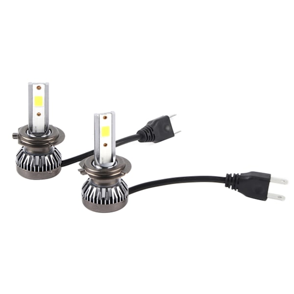 2 stk Mini H7 LED DOB Pære Vandafvisende Selvvarmeafledning Forlygte 6000LM 6000k Tågeforlygte