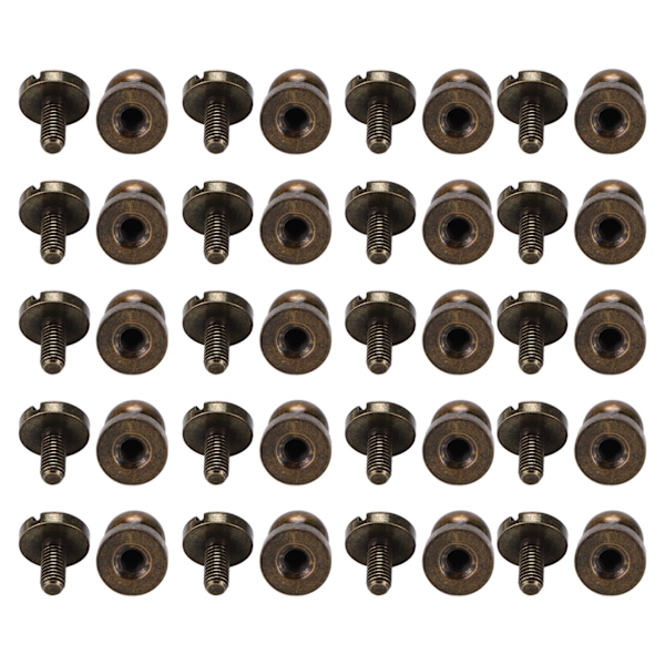 20 set Mässingsnitar Brons Slitstyrka Bagage Hårdvara Tillbehör för Handväskor Skor Kläder 10x8mm