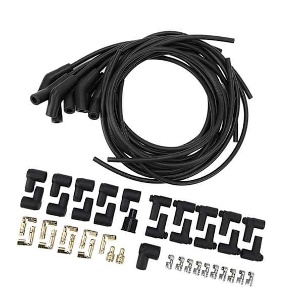 45° 135° Spark Plug Ignition Wire Set with Dustproof Cap High Performance 8.5mm Diameter Replacement for Chevy Black