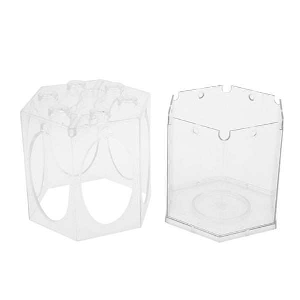 Sekskantet akvarium bærbart lanterne fuglebur form miniature landskab fisk akvarium Transparent