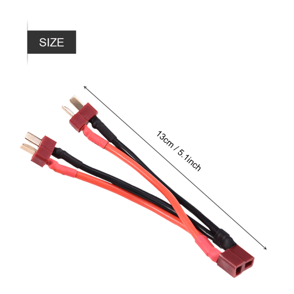 T-liitin Lipo RC -akkupaketin rinnakkaisadapteriliitin 1 naaras 2 uros 14AWG-kaapeli
