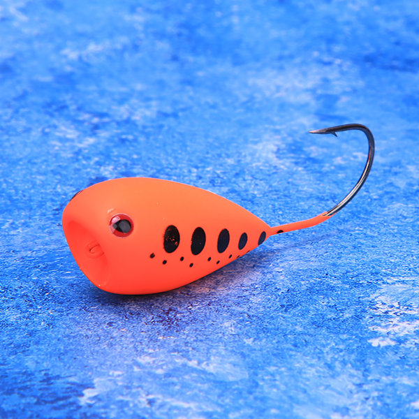 Isfiskedrag Popper Hårt konstgjordt ägg Vevbete Single Sharp Hook Tackle18