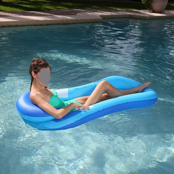 Simbassäng Enkel Uppblåsbar Floating Raft Lounge Flytande Stol Vattenleksak för män KvinnorBlå