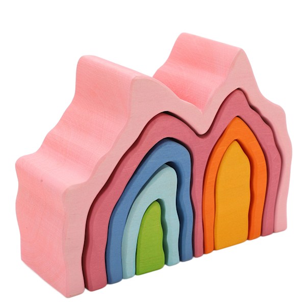 7 st Träblock Coral Reef Element Stacker Leksaker Barn lär ut tidiga träleksaker