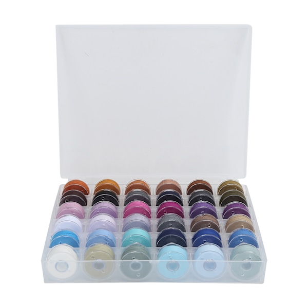 36-färgat sytrådsset polyester med transparent spollåda för hushålls-DIY, svala färger 1616