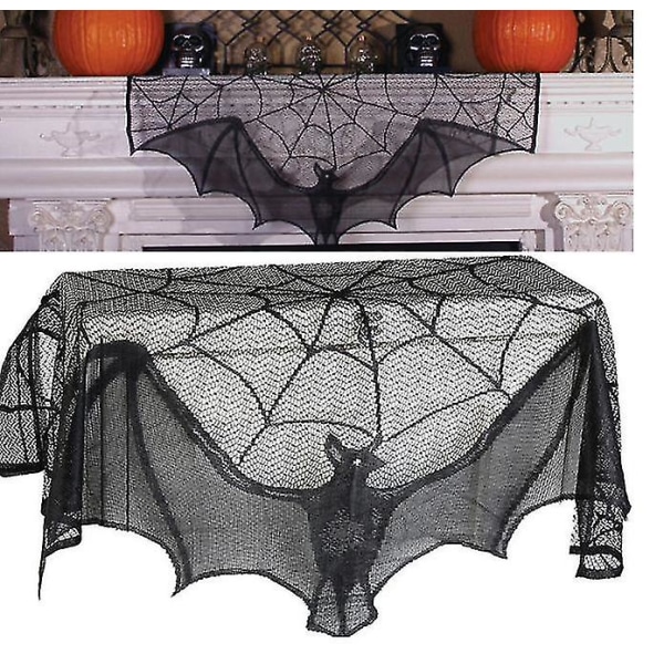 Halloween Cobweb Pejs Tørklæde Mantle Tørklæde Spider Web dekorationer
