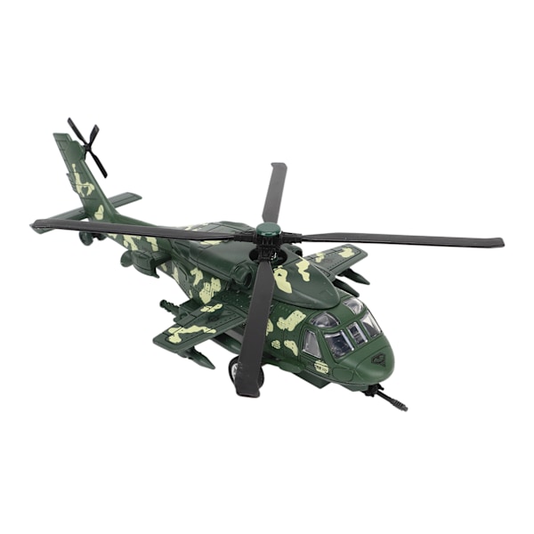 Valettu Metalli Helikopter Malli Ääni Valo Vetotakaisin Alloy Fighter Lentokone Malli 140mAh OD Vihreä