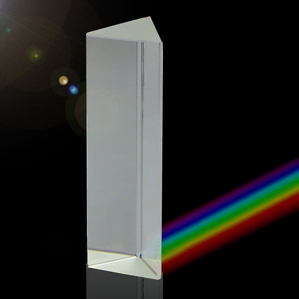 10 cm trekantet prisme refraktor til fysikundervisning i lysspektrum og prismefotografering med gaveæske (4 tommer)