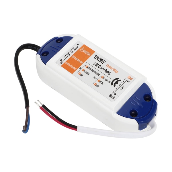 LED-strömförsörjning 0,62A AC90‑240V till DC12V LED-strömtransformatoradapter LED-drivrutin för hembelysning 2A 28W