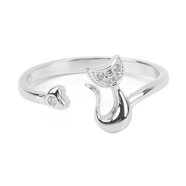 Open Ring Cat Shape Adjustable Light Cute, Trendy Women's Ring for Daily Party