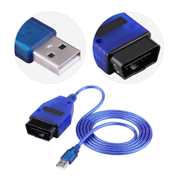 Bil OBD2 USB Kabel Scanner Scan Tool för KKL 409.1 Blue
