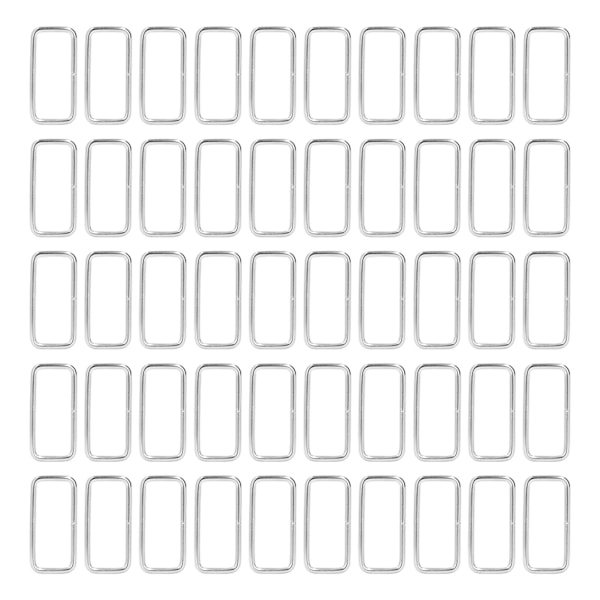 50 st Metallringar Slitstarka Järn Rektangel Spänne Ringar för DIY Bälte Handväska Spänne Hårdvara Kläder Dekoration 3x38x15mm