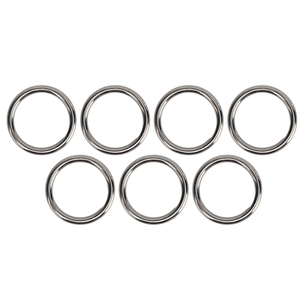 7 st 304 rostfritt stål metall O-ring Vattentät rostfri sömlös svetsad rund o-ring för fitnessbågar Yogaringar 7x50MM