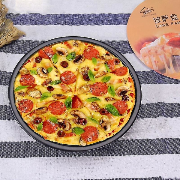 6 7 8 tuuman pizzalautanen pyöreä syvä astia pizzapannulla hiiliteräksinen tarttumaton pizza mold leivontatyökalu pizzalle 7 inch