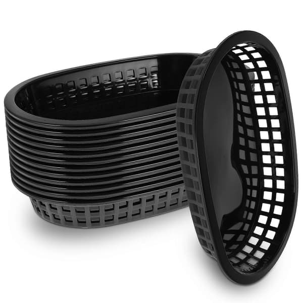 Chipburgerkurve til servering af 36 madbakker Black 23.3x14.8cm