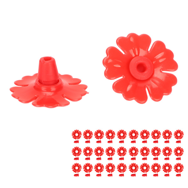 30 set kolibrimatare blommor hängande fågelmatningsportar Ersättningsdelar Trädgårdstillbehör Röd