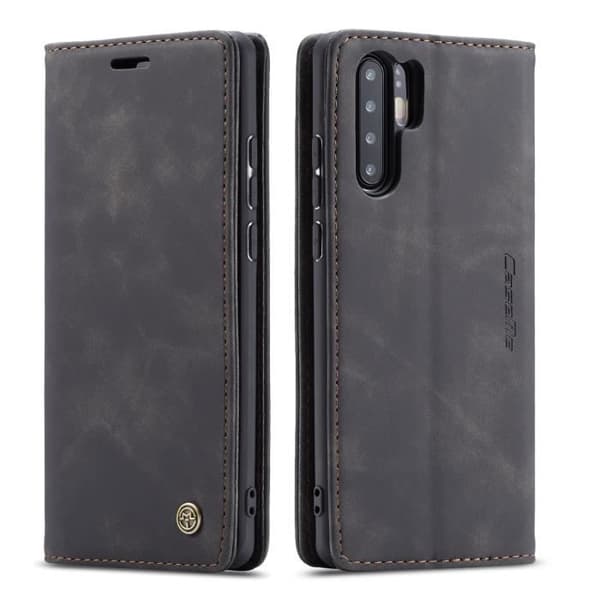 【SmartLegend】Huawei P30 Pro Bumpercover Premium Læder Flip Pungcover Sort
