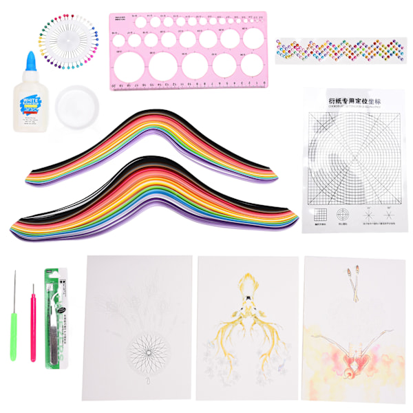 Quilling-tarvikkeet, korkea kovuus, DIY-tuotanto, pyörivä paperi, kirkasvärinen paperi-quilling-setti