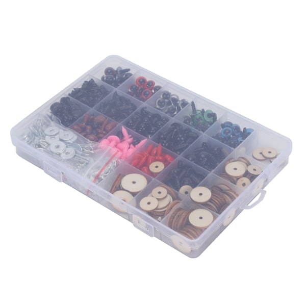 372 st Plastögon och Näs-paket Säkerhets DIY Hantverkskit Set med 50 Set Leder Förvaringslåda