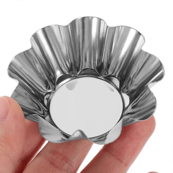 Terte muffinsform kompatibel med baking 60 stk. blomsterformer i rustfritt stål Silver