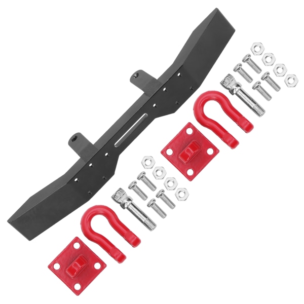 Alumiiniseosinen etupuskuri CNC-kiillotettu pinta DIY 1/16 RC-autojen päivitysosiin Musta