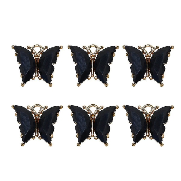 6 st Butterfly Charms Legering Hängen för smyckestillverkning DIY-halsbandstillverkning (svart)