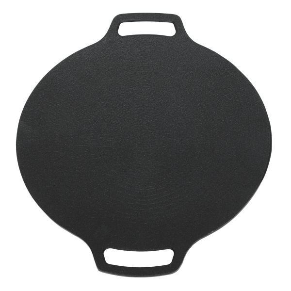 Korealainen grillpannu, 6-kerroksinen tarttumaton pinnoite kaasulevyille, pyöreä kaksoiskahvainen BBQ-grillpannu ulkokäyttöön leirintään 36cm/14.2in