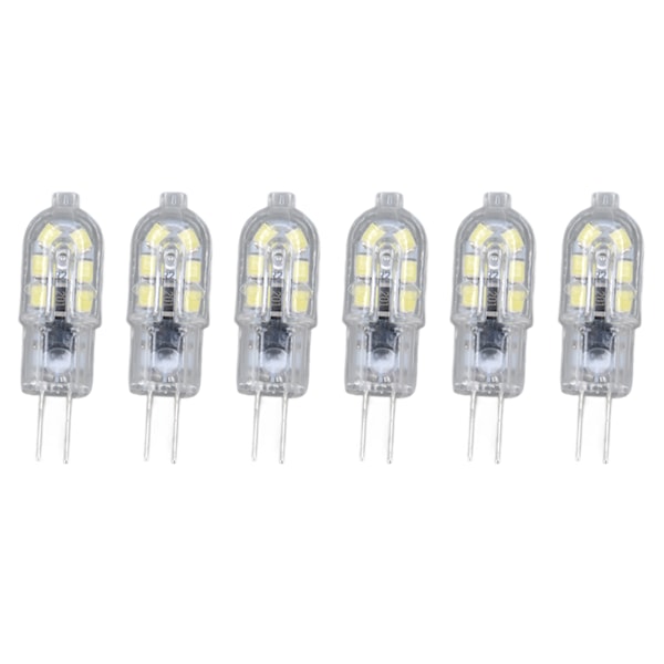 10-pakke G4 2835 LED-lampe Transparent LED-lampe Plugg inn glødepære AC220V for bobilskap Landskapslys 6500K hvitt lys