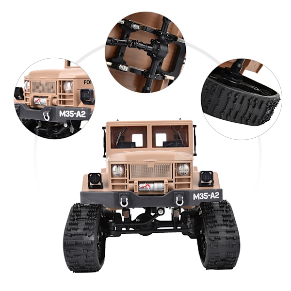 2,4G 1/16 RC Militär lastbil Fjärrkontroll Crawler Bilmodell Leksaksfordon (normal typ)
