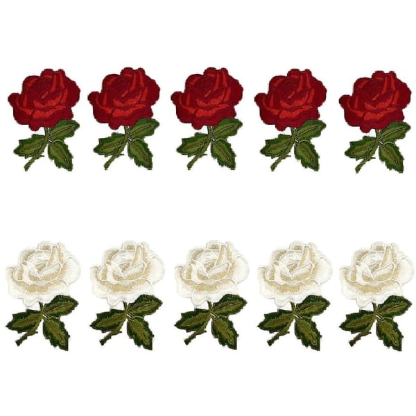 10 kpl kukkia Boho Rose Patch Brodeerattu Retro kukkaapplikaatio Silitys Ompele Love Emblem