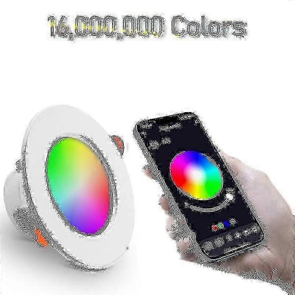 RGB+CCT Smart Downlight 6-pakning 10W Bluetooth Dimbar IP44 med 70 mm utskjæring