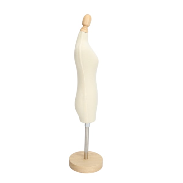 Klänningsform Kvinnlig skyltdocka Torso Miniklänning Modell med träbas för sömnad Display Fotoundervisning 1/4