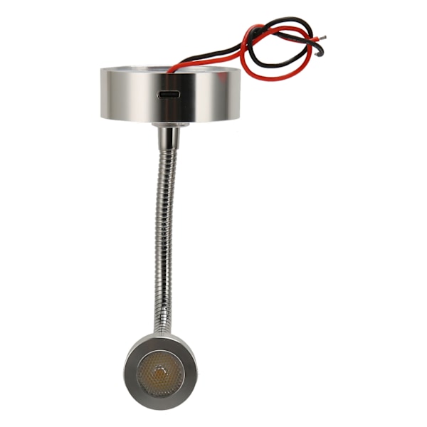RV LED Sänglampa USB Typ C 3 Färgtemperatur Dimbar Touch Switch Bra värmeavledning Rostsäker RV Läslampa för Båtlastbilar DC12‑24V Silver