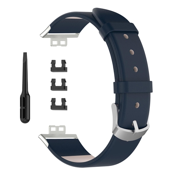 Smartwatch Läder Rem Bytband Blå Smartwatch Armband Rem för FIT Watch