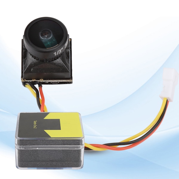 Mini FPV-kamera för Turbo Eos2 2,1 mm-lins 1200TVL CMOS NTSC Automatisk förstärkningskontroll Svart