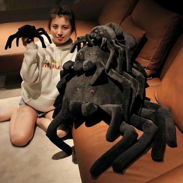 Black Spider Plush Animal Sofa Kontordekor - 20x30 cm