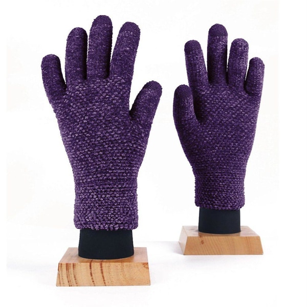 Strikkede hansker "berøringsskjermhansker damer,varme strikkehansker" Purple 1