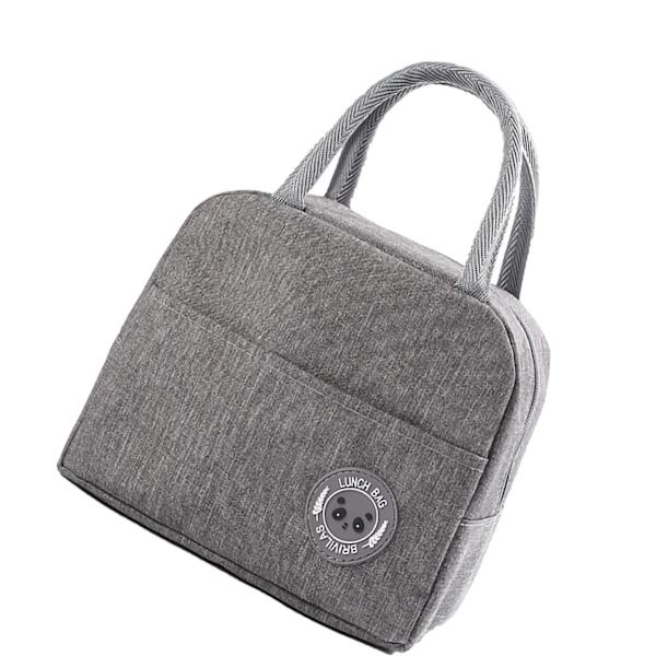Lunchpåse Hög kapacitet Återanvändbar väska Värmekonservering Middag Isolering Hangbag Grå