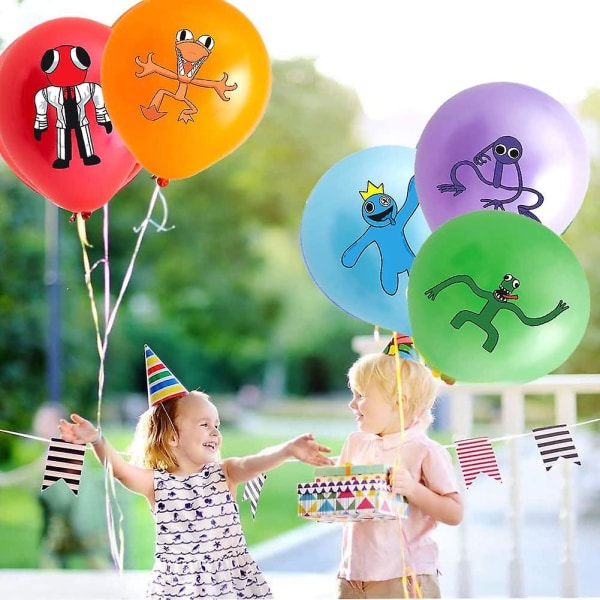 20st Dekorationsfest Födelsedag Rainbow Friends, Födelsedagsballong för barn, Temafest Ballonger Rainbow Friends, Latex Party Ballonger, 12 Inches