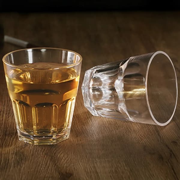 10x 170ml ölmugg, transparent åttkantig akrylmugg, vattenmugg, whiskymugg, barmugg