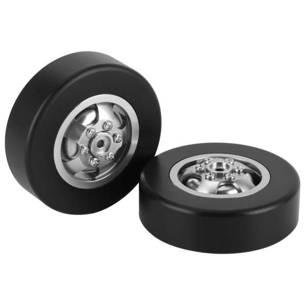 2 kpl Alumiiniseos Drift-renkaat RC-autoille, osat ja tarvikkeet, sopivat WPL D12 RC-kuorma-autolle, 54 mm, hopea