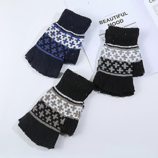 【LD】Unisex Halvfinger Vinter Strækstrik Fingerløs Universal Størrelse style 2