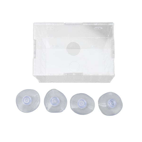 Fiskeyngelkasse Høj gennemsigtig akryl klækningsinkubator tank med sugekopper til babyfisk Rejer Clownfisk 9x6x7cm / 3,5x2,4x2,8in